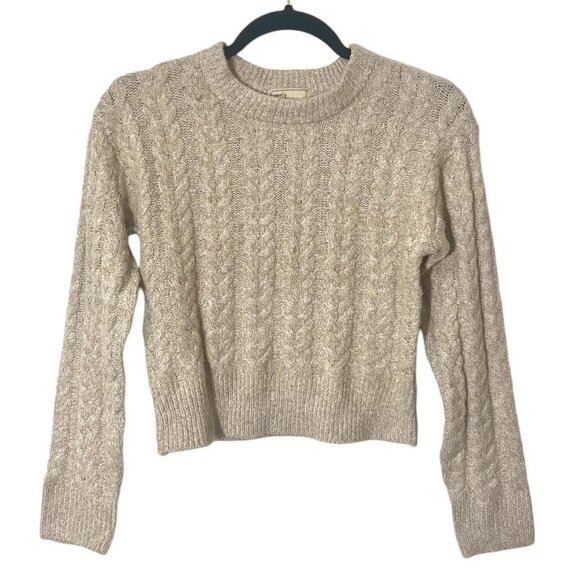 Y2k Tan Cable Knit‎ Sweater - Picture 1 of 3